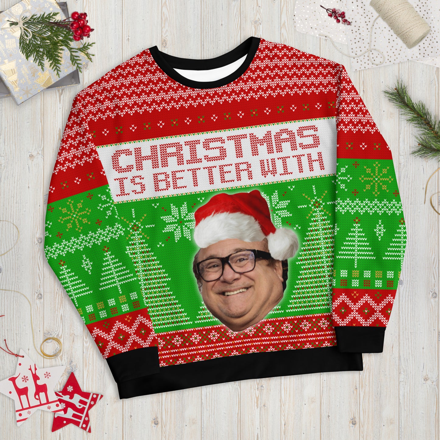 Personalised Photo All-Over Print Ugly Unisex Christmas Sweater Gift, Pet or Person