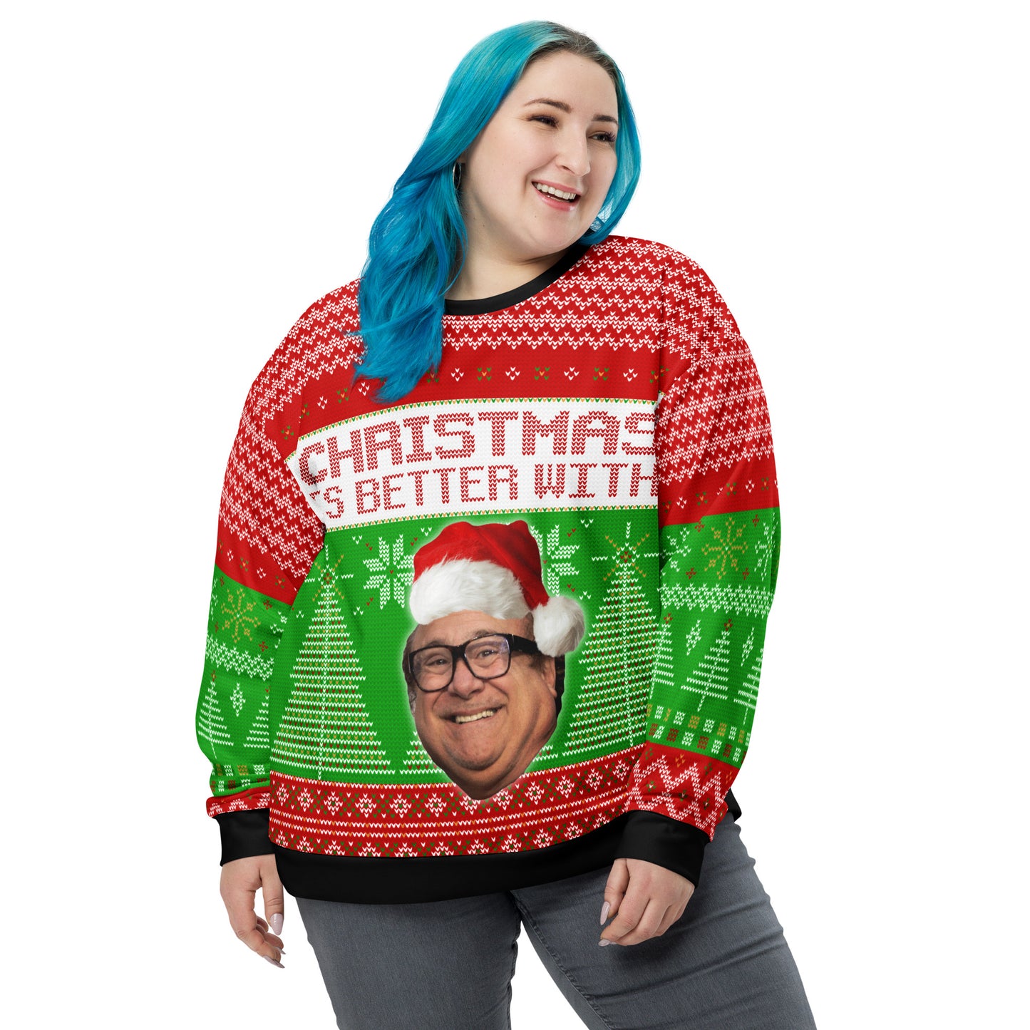 Personalised Photo All-Over Print Ugly Unisex Christmas Sweater Gift, Pet or Person