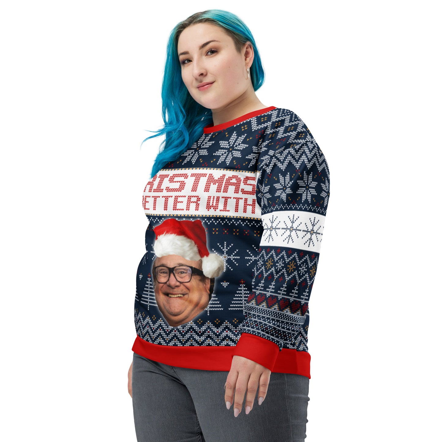 Personalised Photo All-Over Print Ugly Unisex Christmas Sweater Gift, Pet or Person