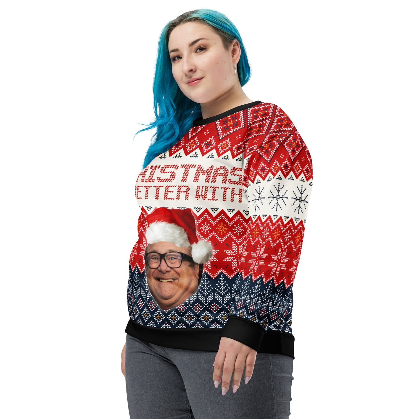 Personalised Photo All-Over Print Ugly Unisex Christmas Sweater Gift, Pet or Person