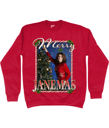 Jane McDonald Merry Janemas Text Ugly Funny Christmas Jumper Meme TV Xmas Homage Sweater Red