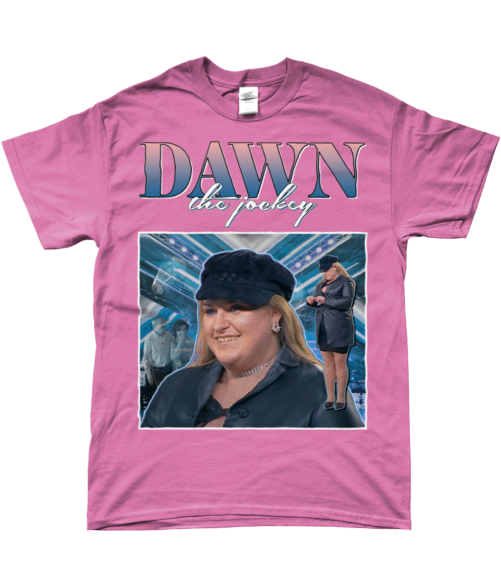 Dawn the Jockey X Factor UK Audition Homage T-shirt Pop Culture Meme Gift Pink