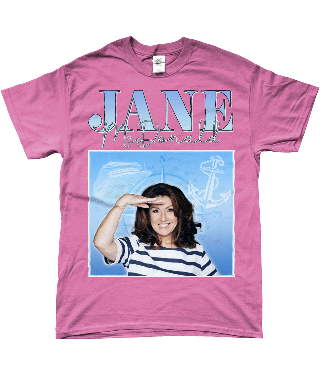 Cruising with Jane McDonald Channel 5 Wakefield and Loose Women Star LGBTQ+ Graphic Meme Tee Pink