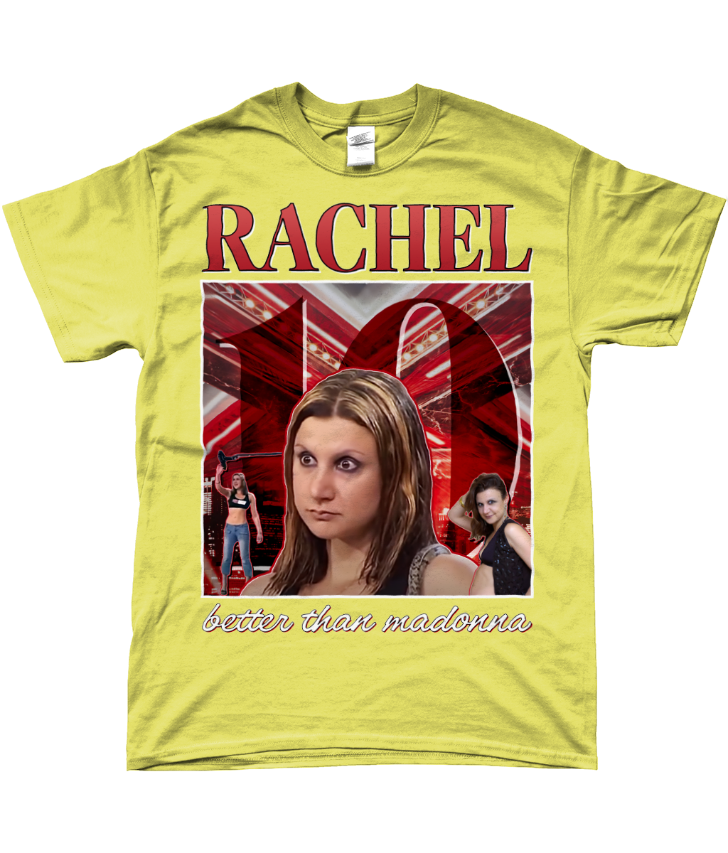 Rachel Lester Godchel X Factor UK Audition Homage T-shirt Pop Culture Meme Gift Yellow