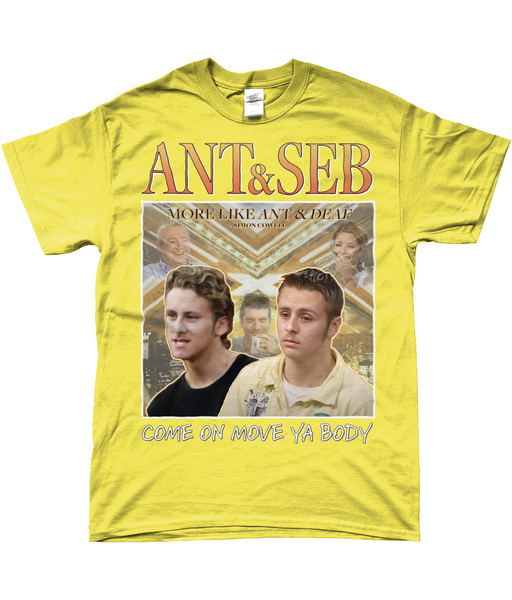 Ant and Seb Mysterious Girl X Factor UK Audition Homage T-shirt Meme Gift Yellow