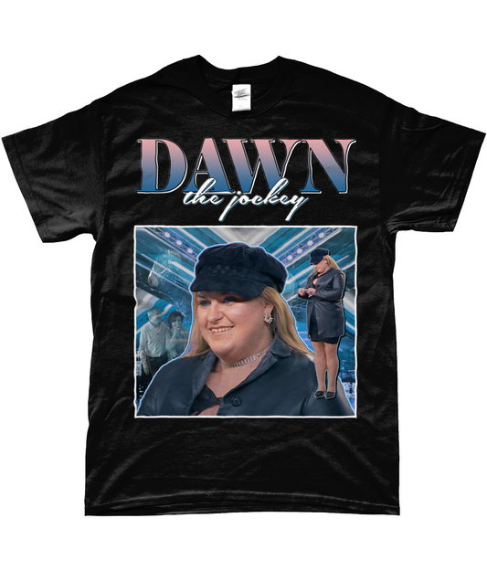 Dawn the Jockey X Factor UK Audition Homage T-shirt Pop Culture Meme Gift Black